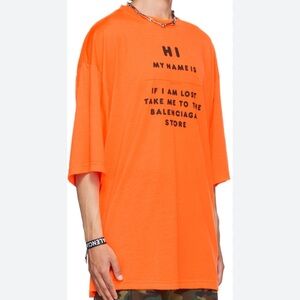 Balenciaga Bright Orange Statement Tee